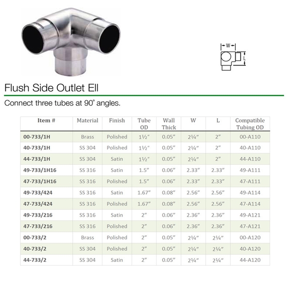 733 - Flush Side Outlet Ell