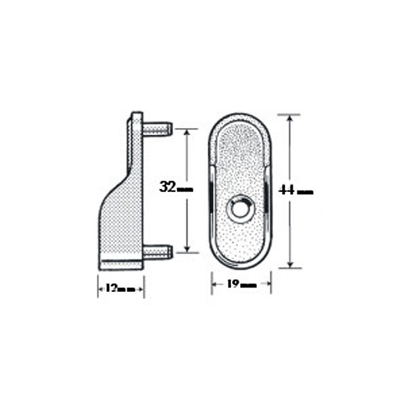 EP841 - Open Flange For Oval Rod With Mounting Pins