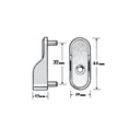 EP841 - Open Flange For Oval Rod With Mounting Pins