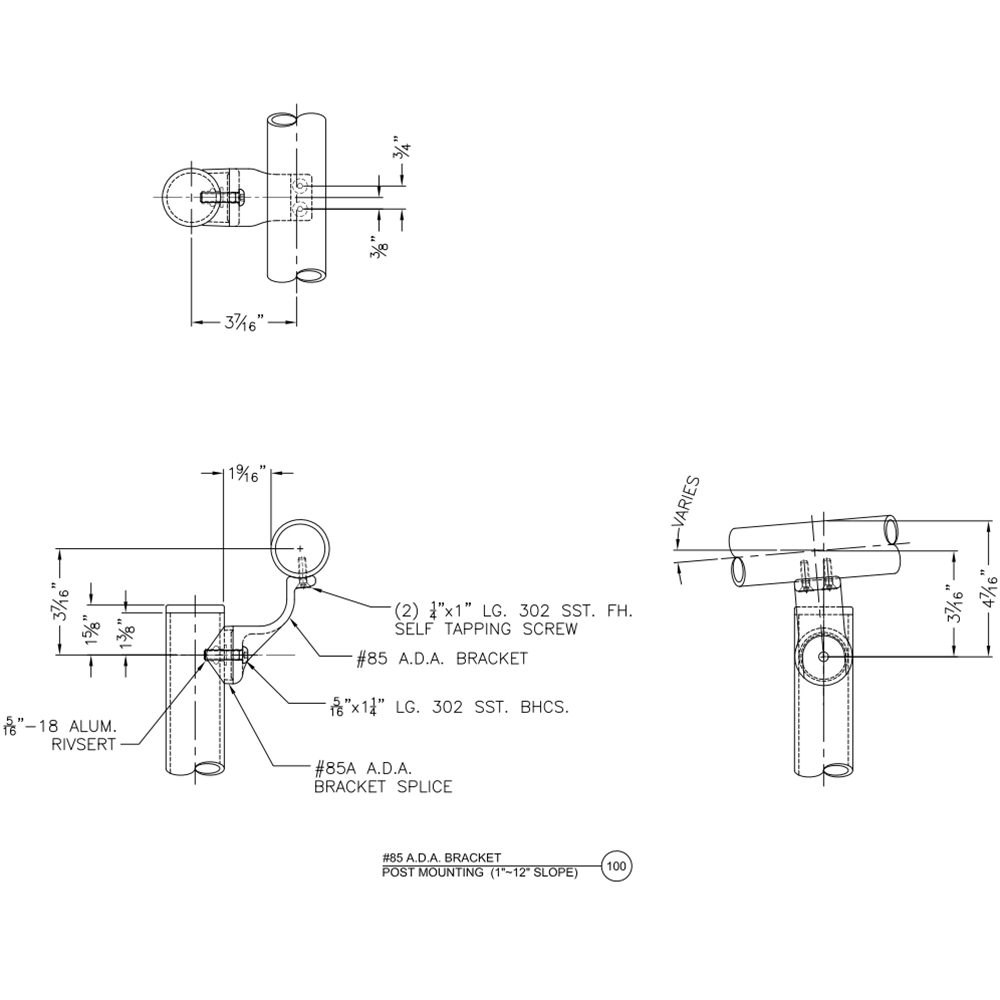 85 - Adjustable Handrail Bracket Kit