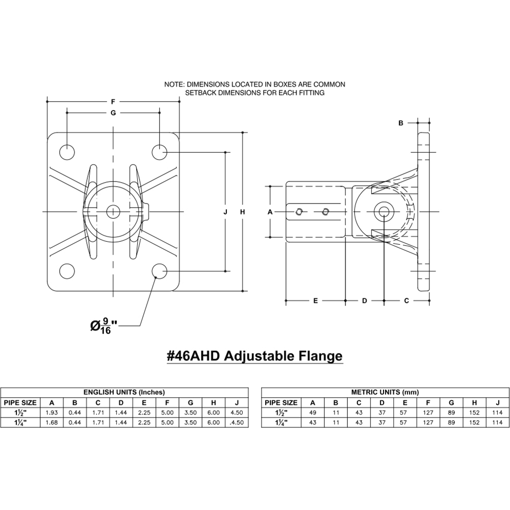 46AHD - Heavy Duty Adjustable Base Flange