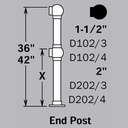 DLBPEP - Double Line Ball Posts - End Post