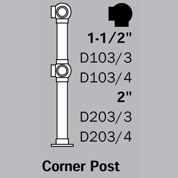 DLBPCP - Double Line Ball Posts - Corner Post