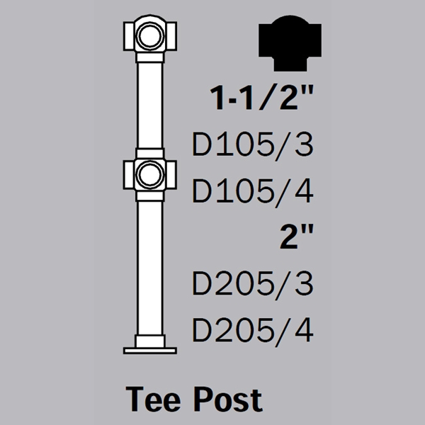 DLBPTP - Double Line Ball Posts - Tee Post