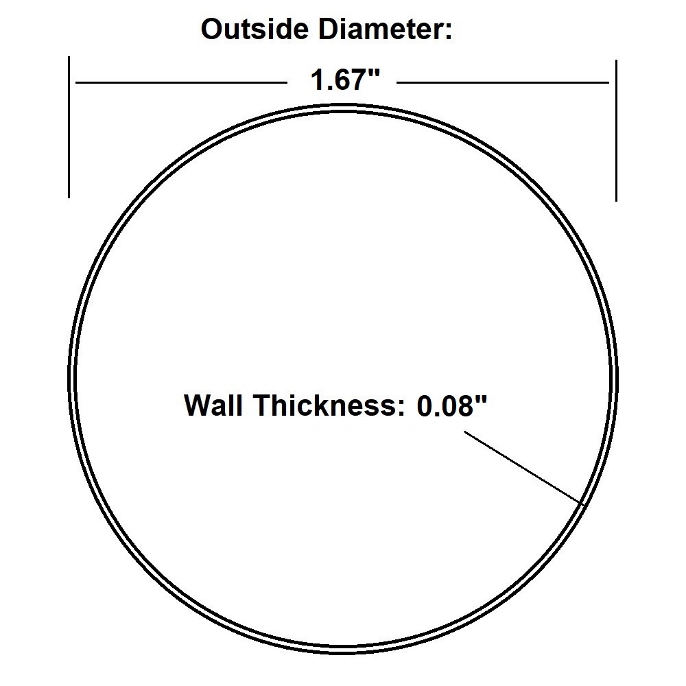 A114 - 1.67" OD x 0.08" Wall Thickness Tubing (42.4 x 2mm)