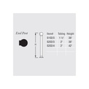 SLBPEP - Single Line Ball Posts - End Post