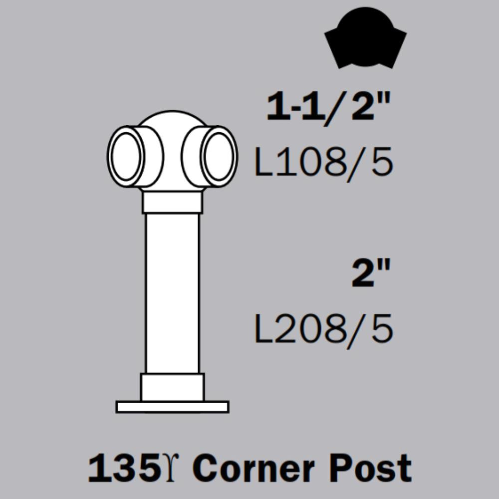 LLBPA - Low Line Ball Post - 135 Degree Corner Post