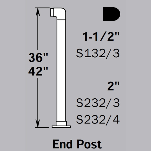 SLFPEP - Single Line Flush Posts - End Post