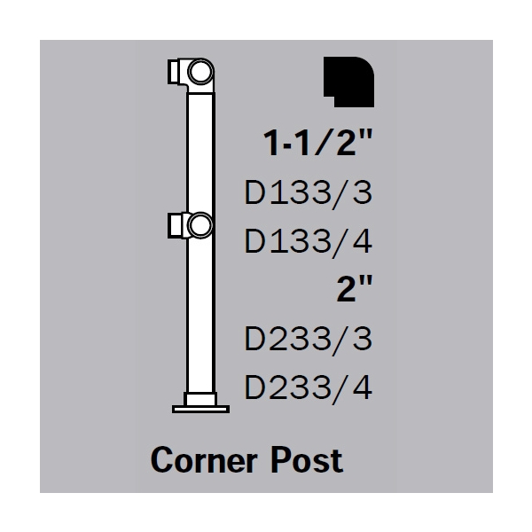 DLFPCP - Double Line Flush Posts - Corner Post