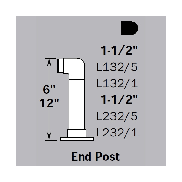 LLFPEP - Low Line Flush Posts - End Post