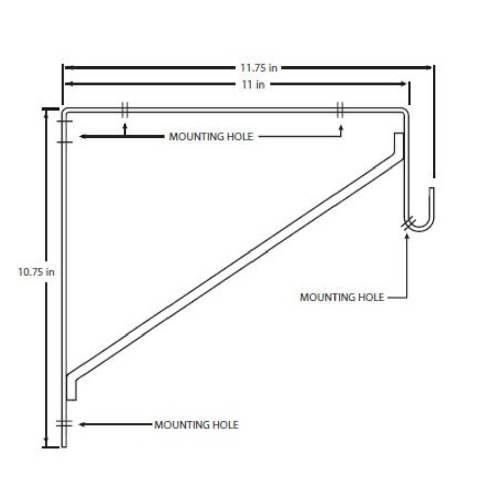 EP848 - Shelf & Rod Bracket for Oval Closet Rods