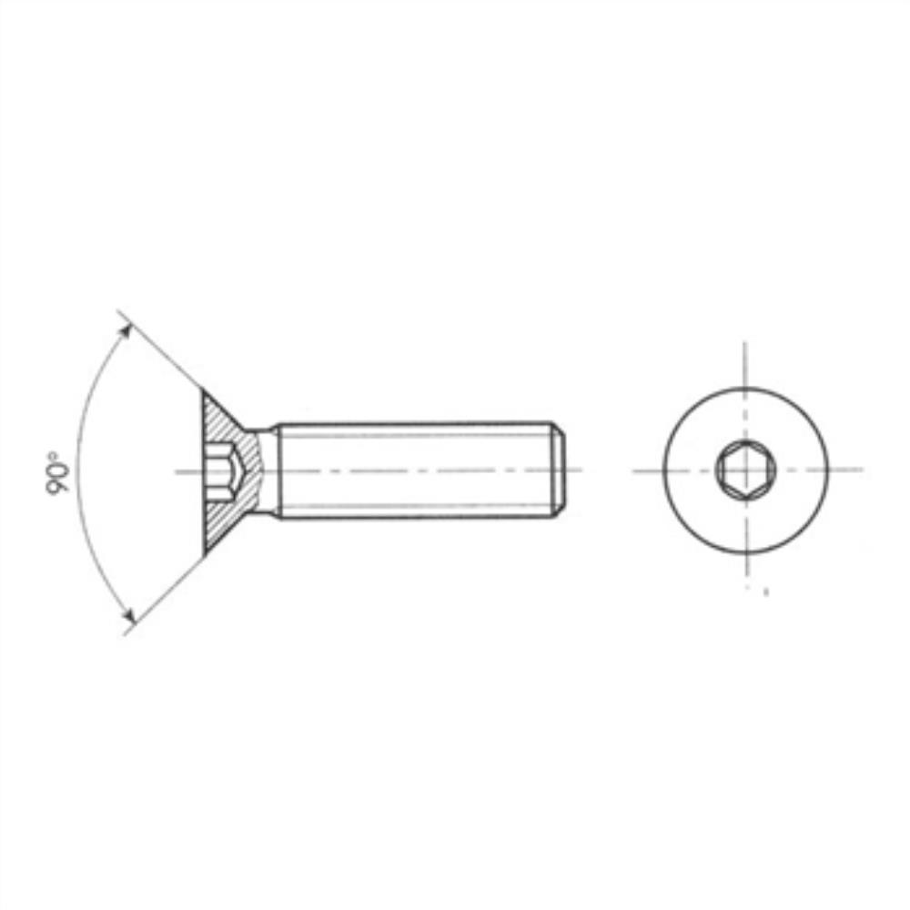 Stainless Steel Screw Hexagon Socket Countersunk Flat Head M5 x 63/64"