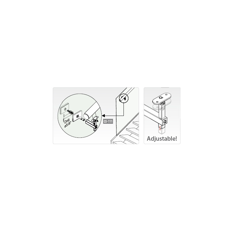 SL4145 - Square Line Adjustable Handrail Bracket