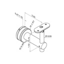 SL0155 - Square Line Adjustable Glass Handrail Bracket Round Mount