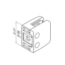 Q26 - Square Glass Clamp - Flat Surface Mount - for 5/16", 3/8", and 1/2" Glass