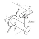 0145 - Adjustable Wall Mount Handrail Bracket for Tubing with Round Base