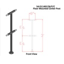 D114ID - Double Line Pre-Fabricated Brushed Aluminum Welded Posts