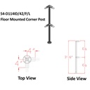 D114ID - Double Line Pre-Fabricated Brushed Aluminum Welded Posts