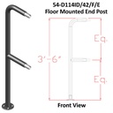 D114ID - Double Line Pre-Fabricated Brushed Aluminum Welded Posts