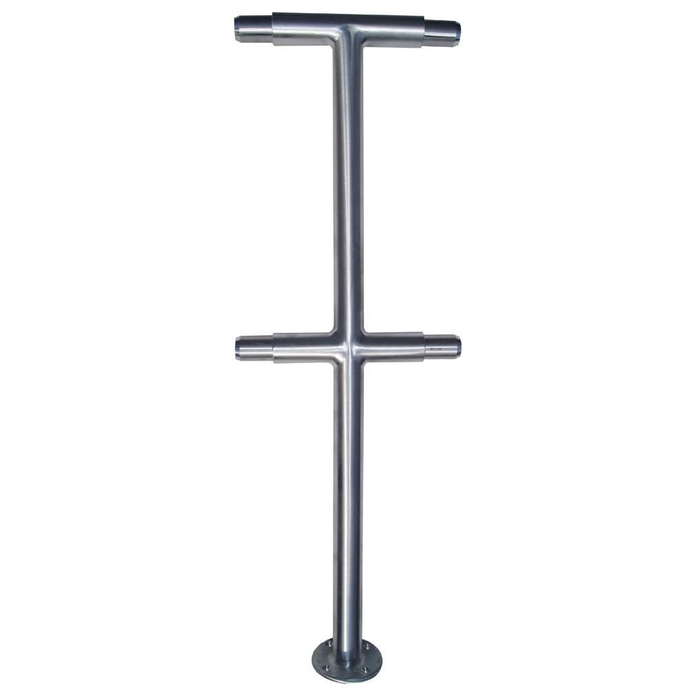 D114ID - Double Line Pre-Fabricated Brushed Aluminum Welded Posts