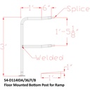 D114IDA - Double Line Pre-Fabricated Brushed Aluminum Welded Posts (For Ramps)