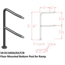 D114IDA - Double Line Pre-Fabricated Brushed Aluminum Welded Posts (For Ramps)