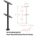 D114IDA - Double Line Pre-Fabricated Brushed Aluminum Welded Posts (For Ramps)