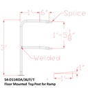 D114IDA - Double Line Pre-Fabricated Brushed Aluminum Welded Posts (For Ramps)