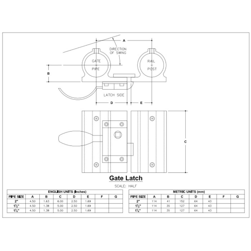 H51042 - Gate Hinge & Latch Assembly