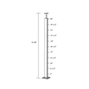 CS40/42/F - Floor Mount 42" Square Posts for 1/8" or 3/16" Cable