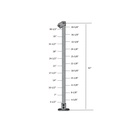 CA114ID/42/F - 42" Floor Mount Cable Post in Galvanized Steel