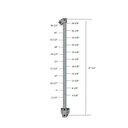 CA114ID/42/W - 42" Fascia Mount Cable Post in Galvanized Steel