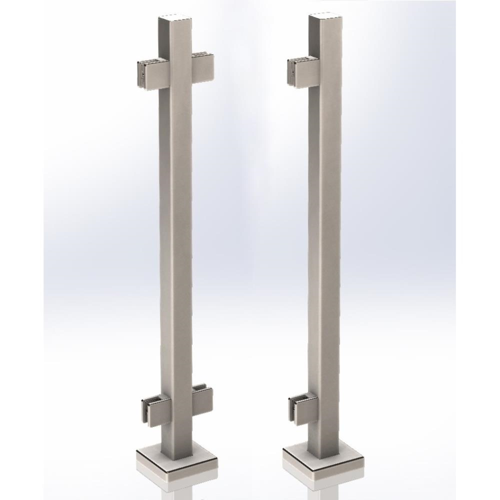 GS508/42 - Floor Mount 42" Post for 3/8" or 1/2" Glass