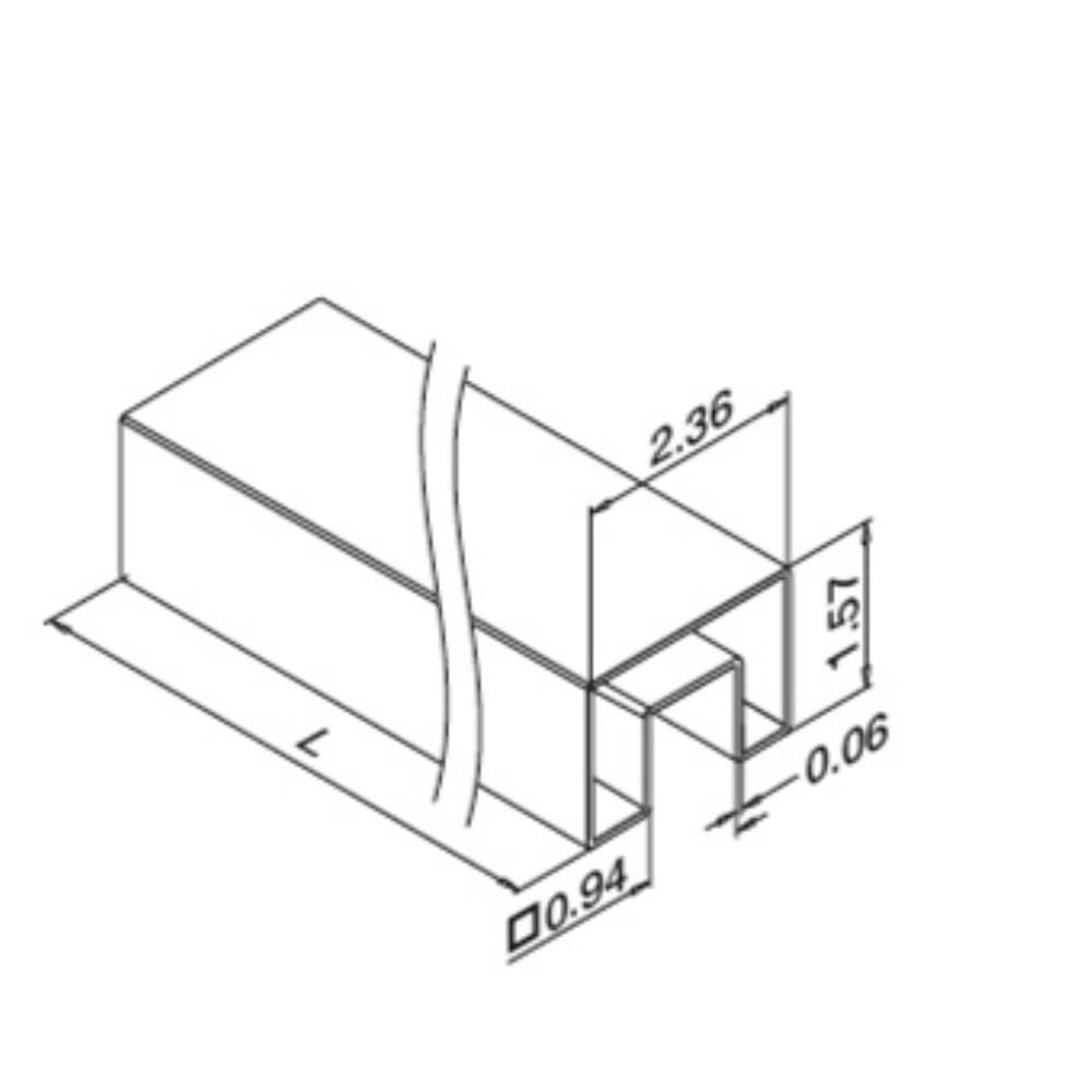 6920 - Easy Glass Rectangular Cap Rail