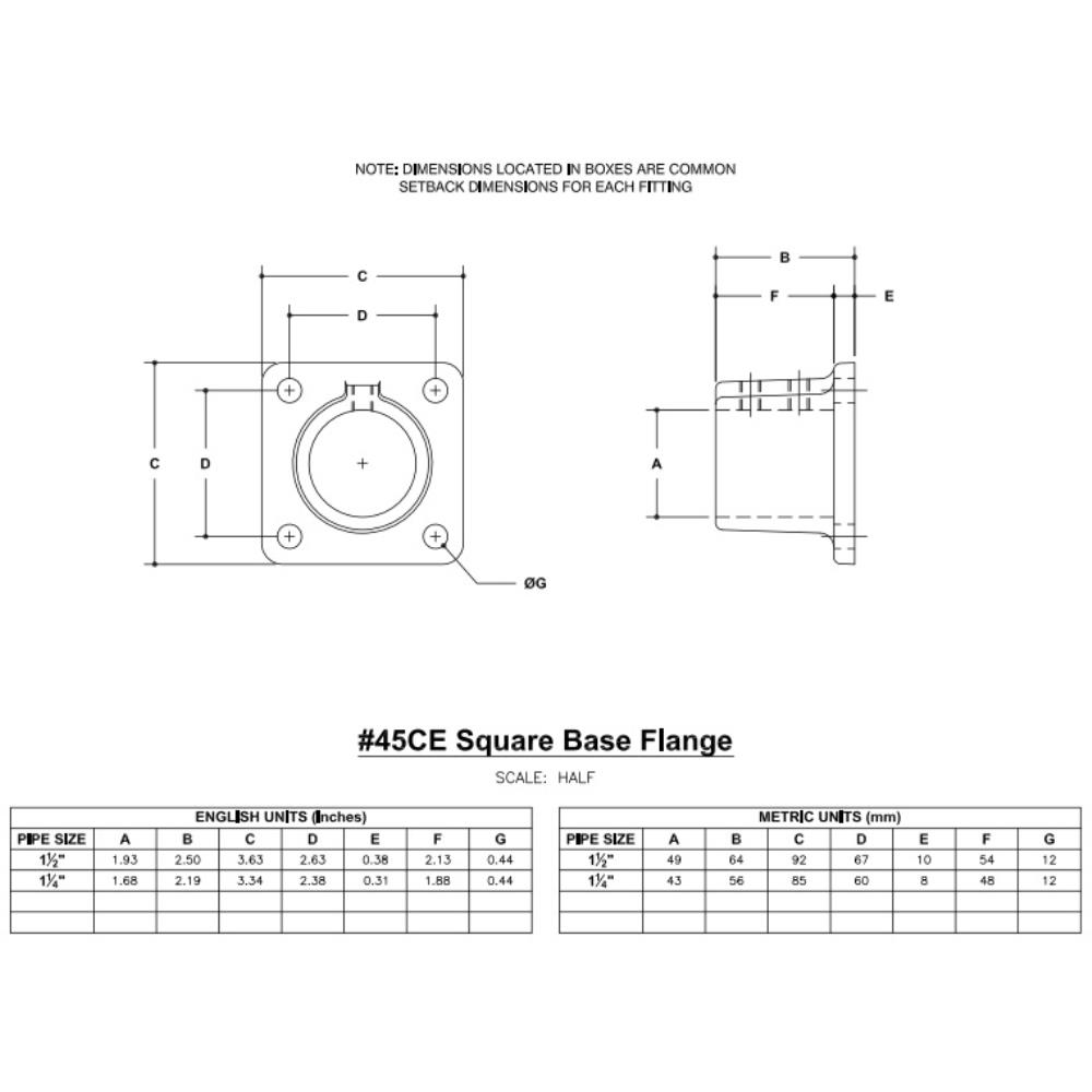 45CE - Square Flange Closed End