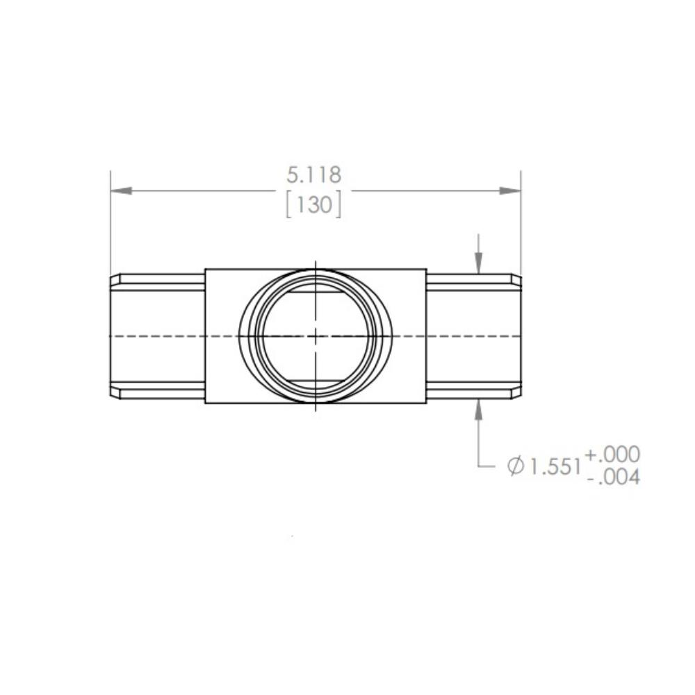 734C - Flush Tee - Channel Tube to Round Tube