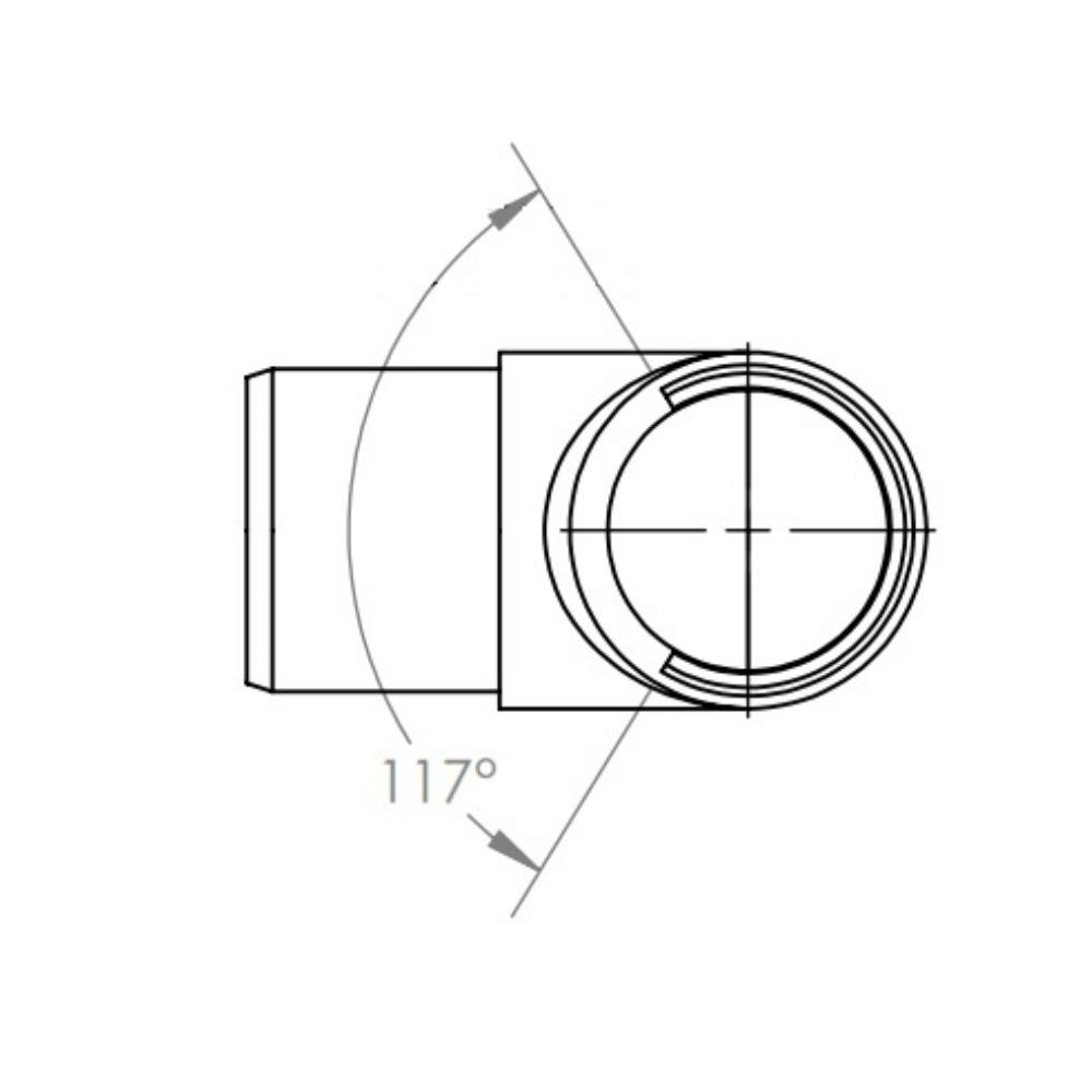 734C - Flush Tee - Channel Tube to Round Tube