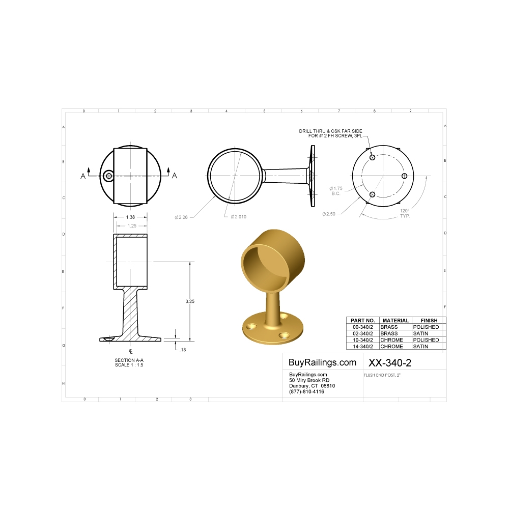 340 - Flush End Post