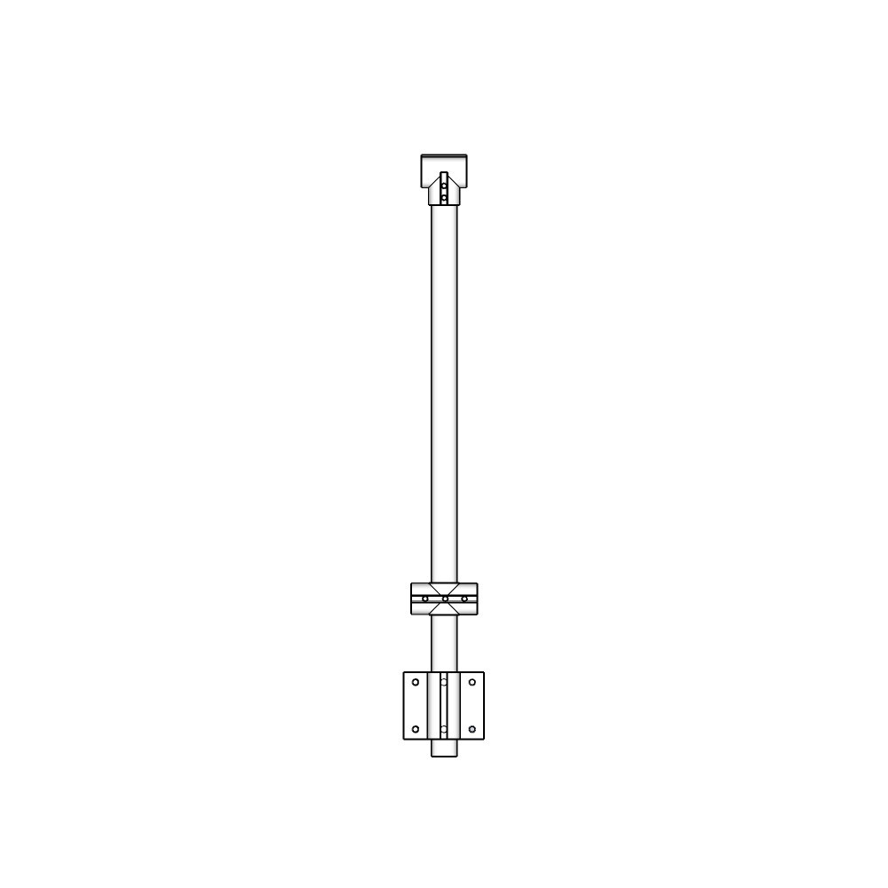 C483/36/W - Prefabricated Fascia Mount Post, 36"H, for 1/8" or 3/16" Cable