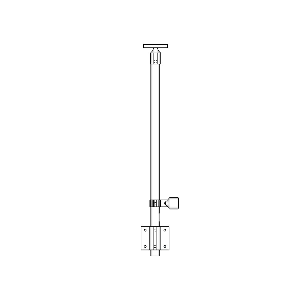 C483/36/W - Prefabricated Fascia Mount Post, 36"H, for 1/8" or 3/16" Cable