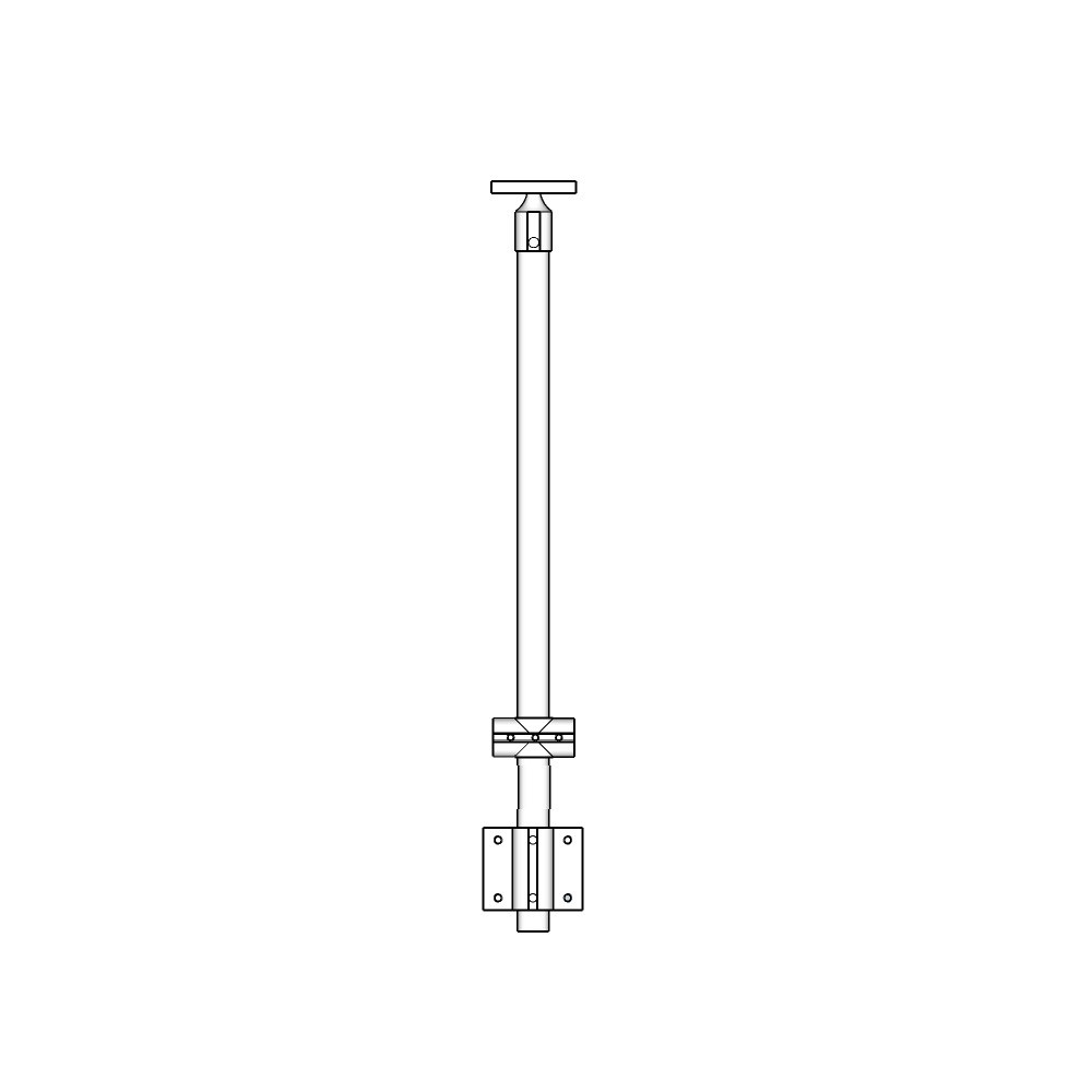 C483/36/W - Prefabricated Fascia Mount Post, 36"H, for 1/8" or 3/16" Cable