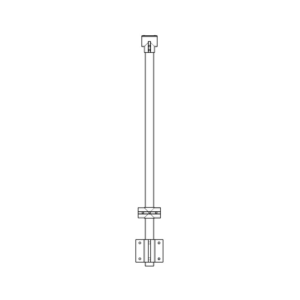 C483/42/W - Prefabricated Fascia Mount Post, 42"H, for 1/8" or 3/16" Cable