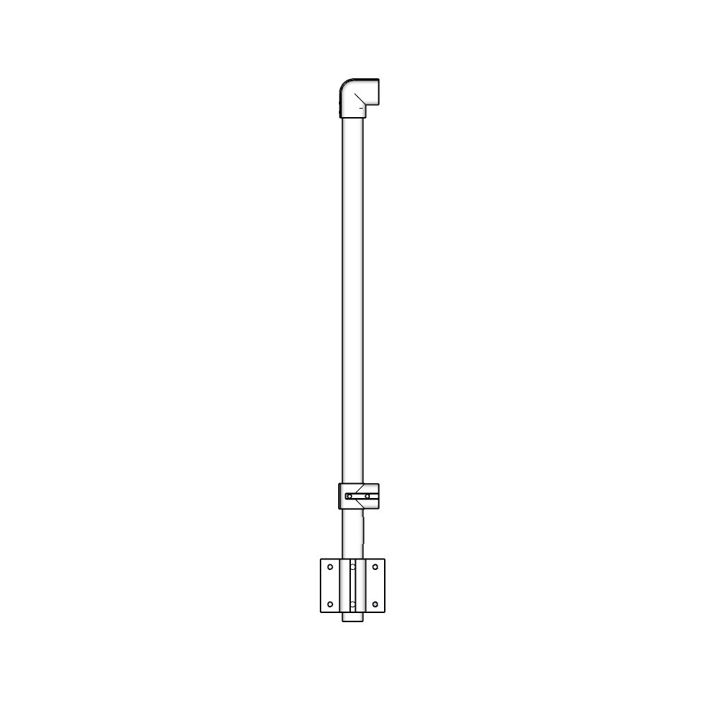 C483/42/W - Prefabricated Fascia Mount Post, 42"H, for 1/8" or 3/16" Cable