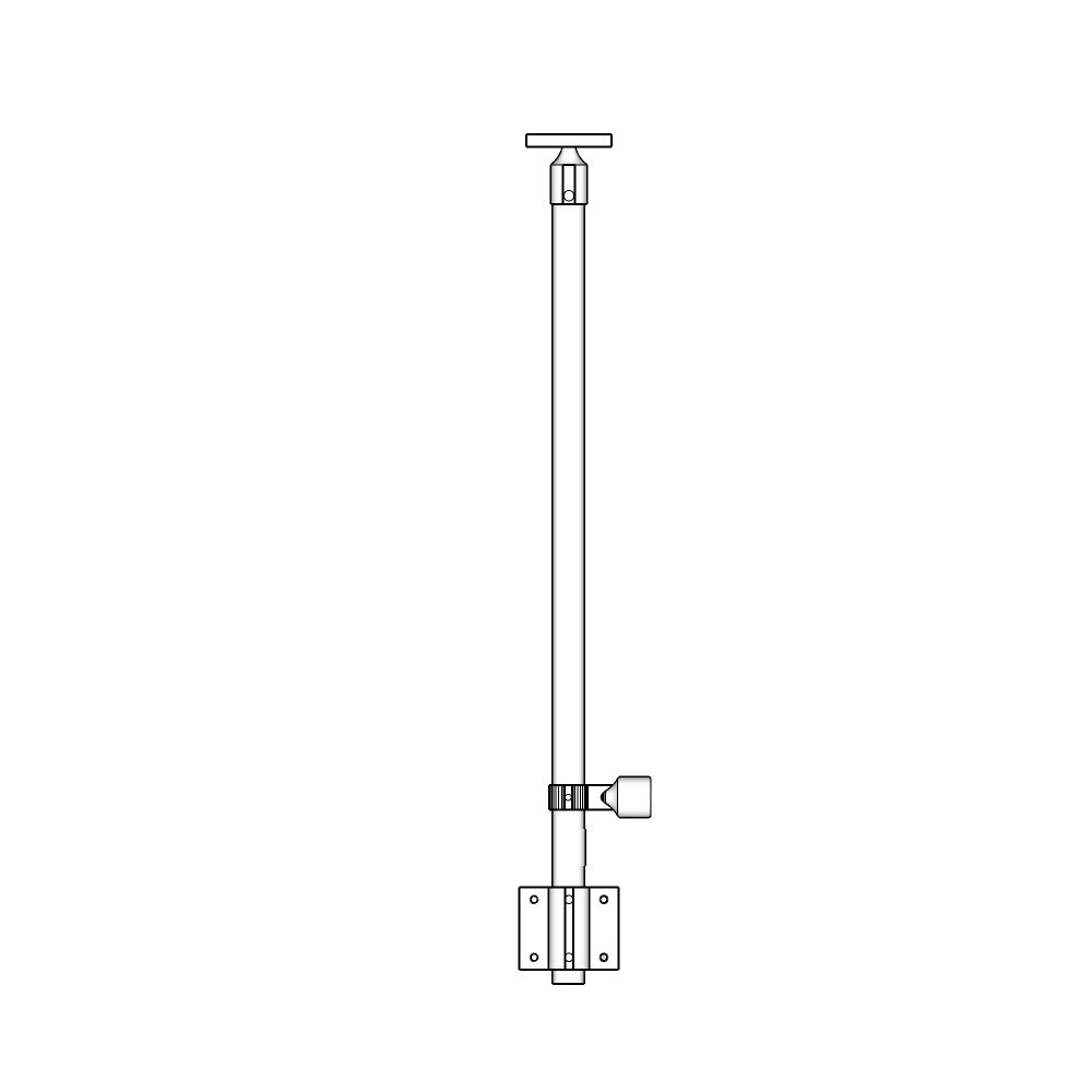 C483/42/W - Prefabricated Fascia Mount Post, 42"H, for 1/8" or 3/16" Cable