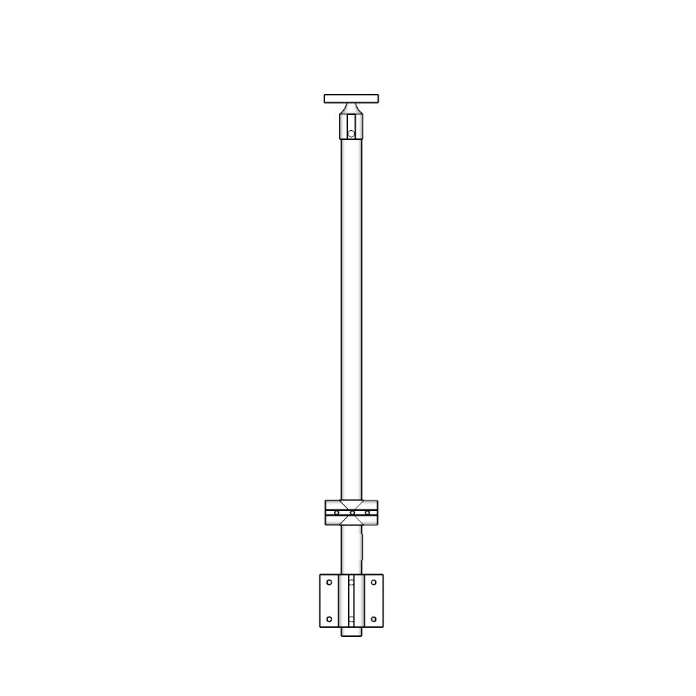 C483/42/W - Prefabricated Fascia Mount Post, 42"H, for 1/8" or 3/16" Cable