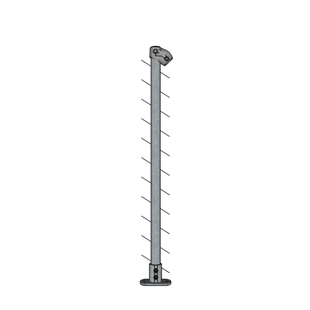 CA114ID/42/F - 42" Floor Mount Cable Post in Galvanized Steel