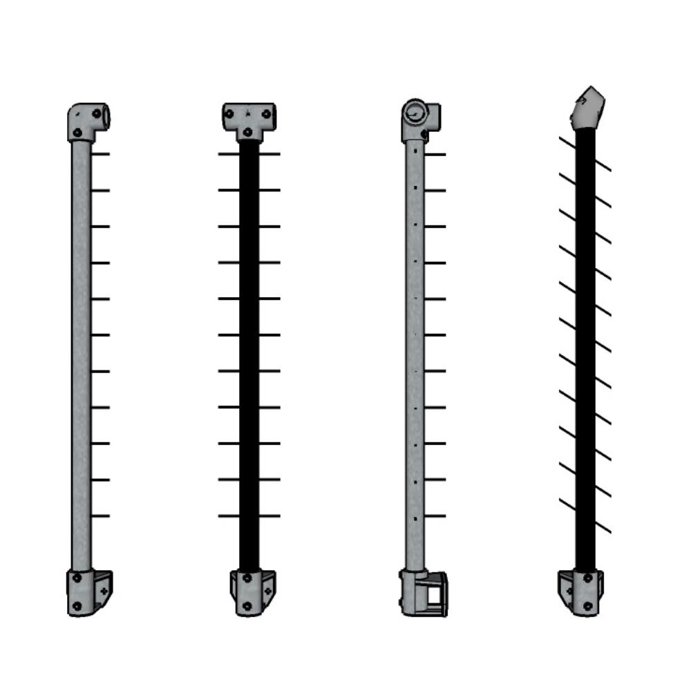 CA114ID/42/W - 42" Fascia Mount Cable Post in Galvanized Steel