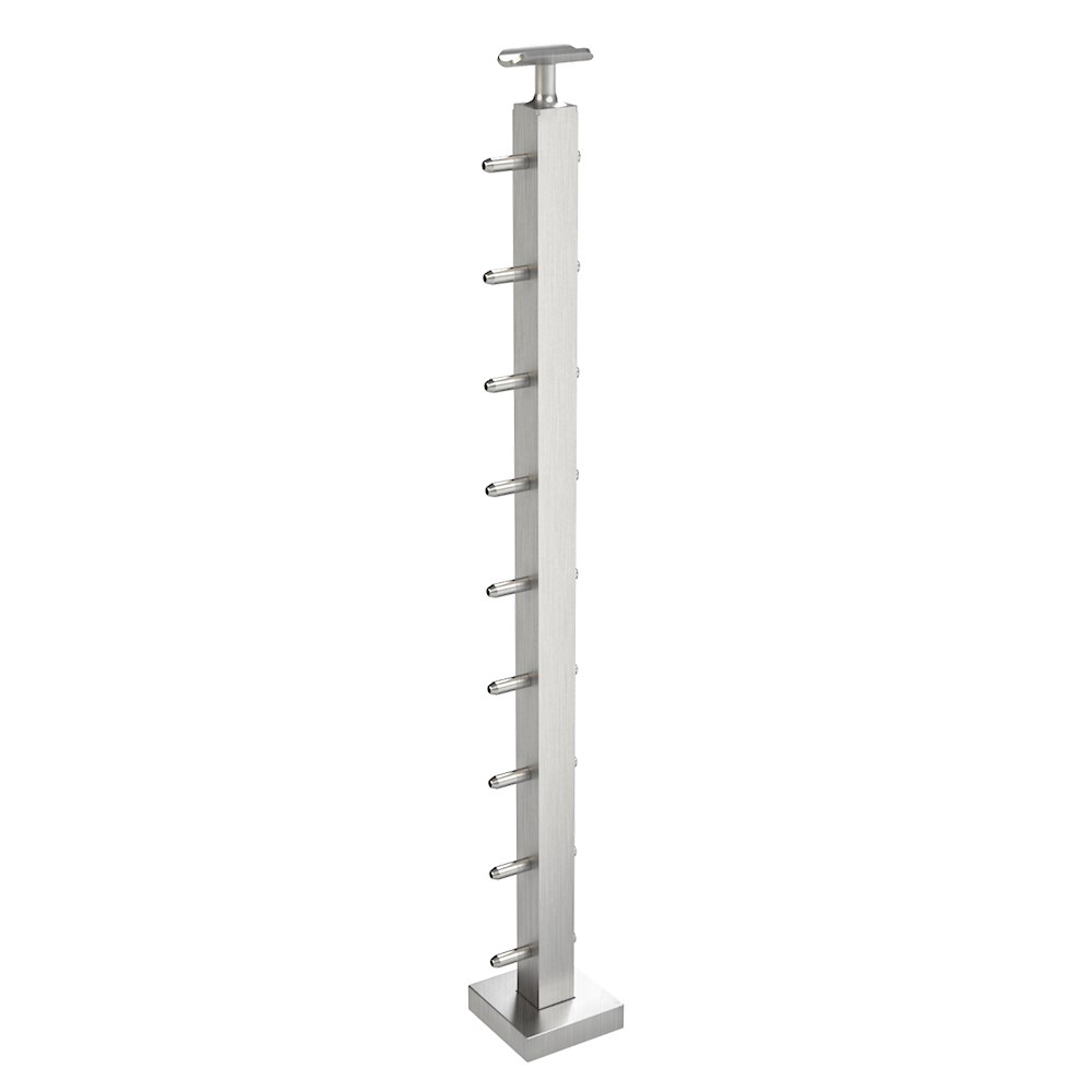 CS161/36/F/F - C.A.T. Floor Mount 36" Post for 1/8" Cable and Square/Rectangular Handrail