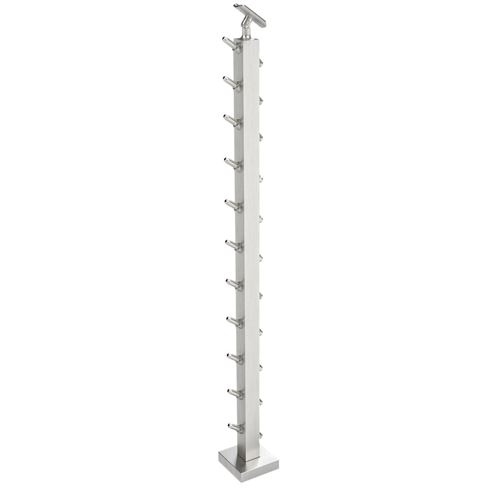 CS161/42/F/F - C.A.T. Floor Mount 42" Post for 1/8" Cable and Square/Rectangular Handrail