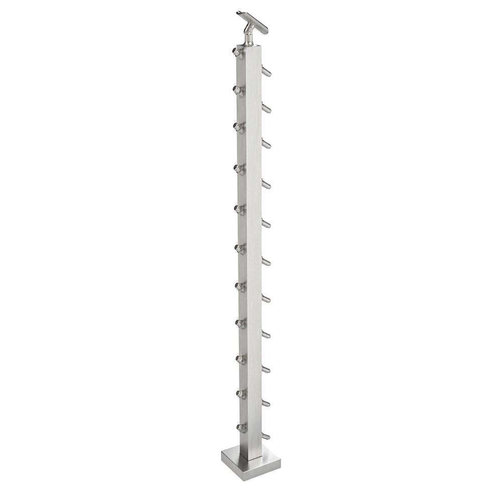 CS161/42/F/F - C.A.T. Floor Mount 42" Post for 1/8" Cable and Square/Rectangular Handrail